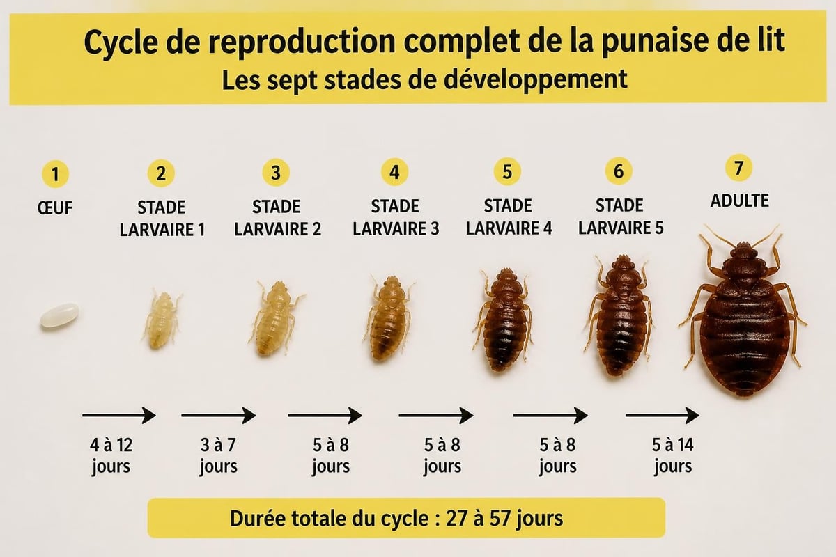 Cycle de vie punaise de lit