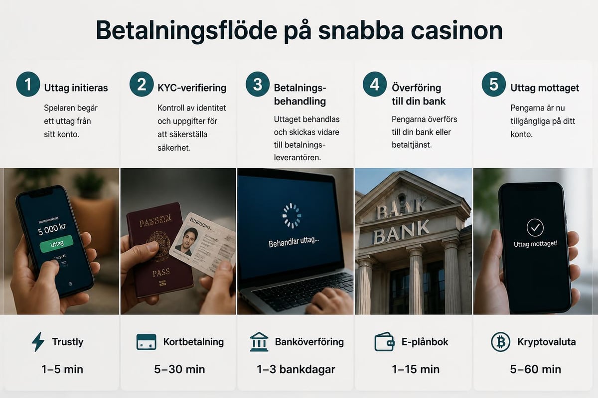 Betalningsprocessen på snabba casinon