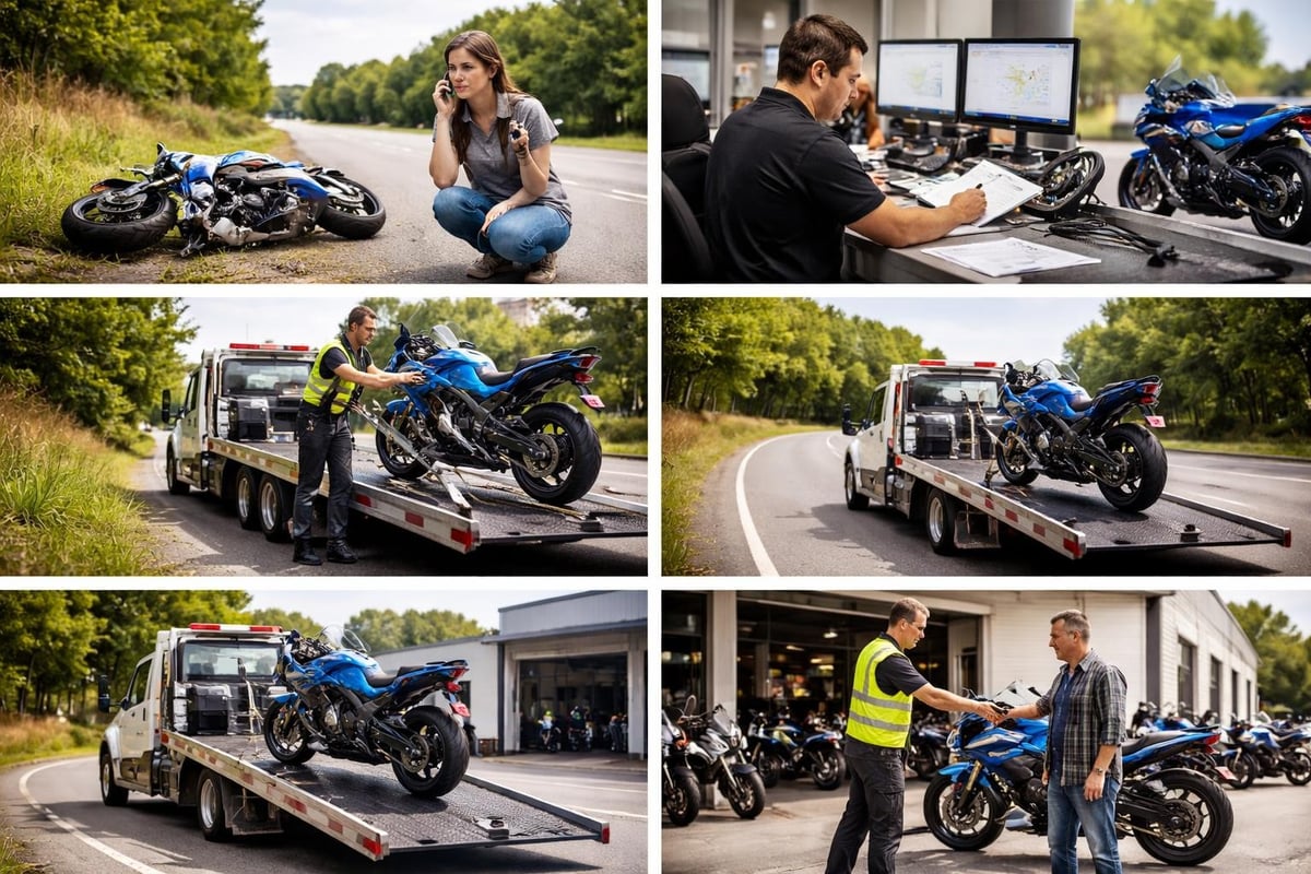 Step-by-step motorcycle recovery workflow