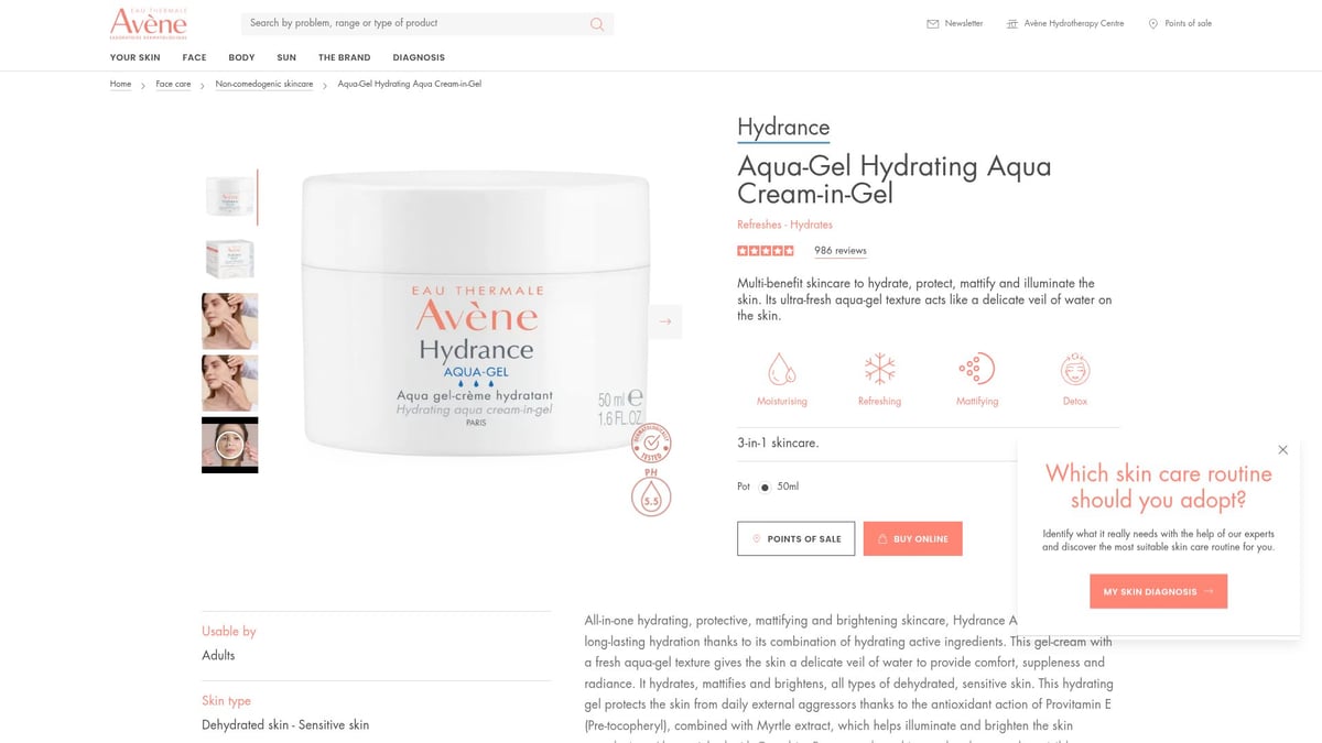 7 Best Face Products For Sensitive Skin To Try In 2026 - Avène Hydrance Aqua-Gel Hydrating Aqua Cream-in-Gel