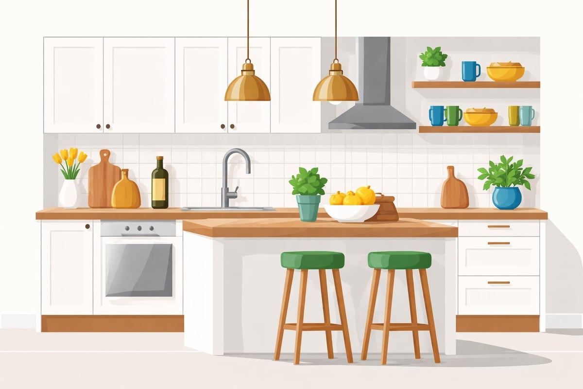 Akzentsetzung helle Küche