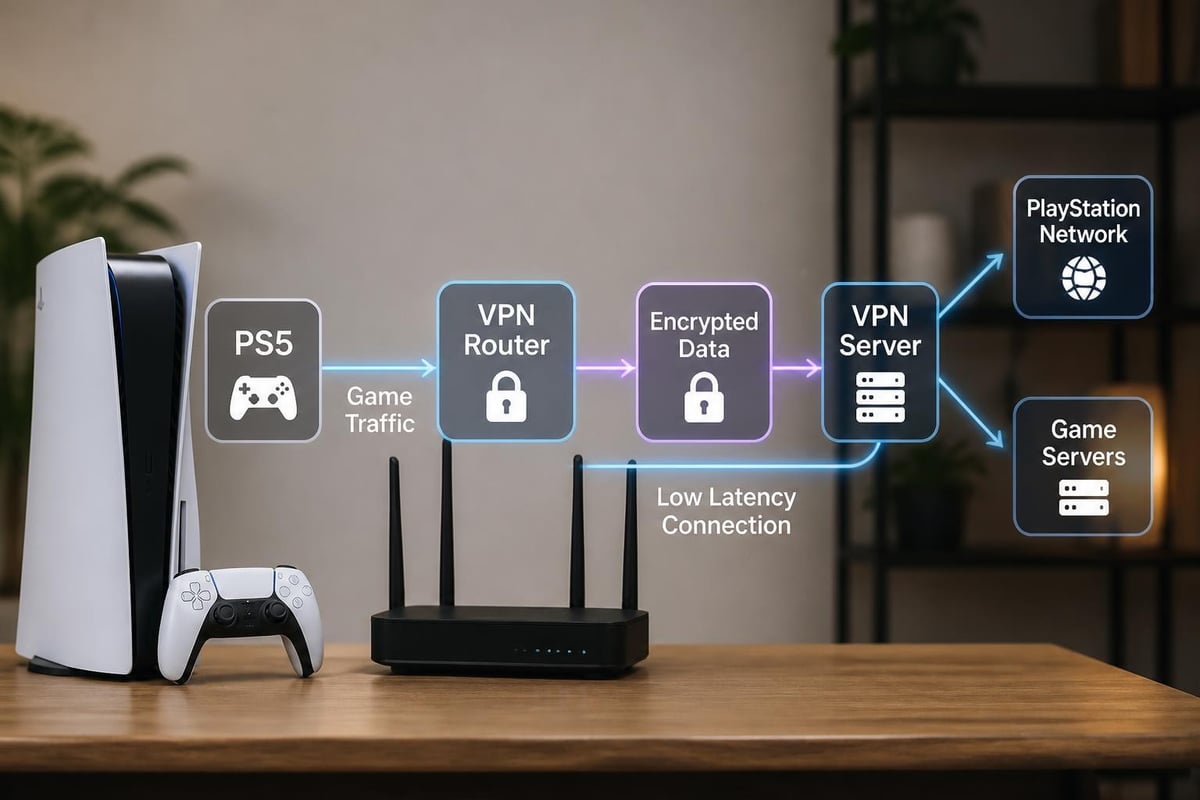 PS5 VPN router network flow