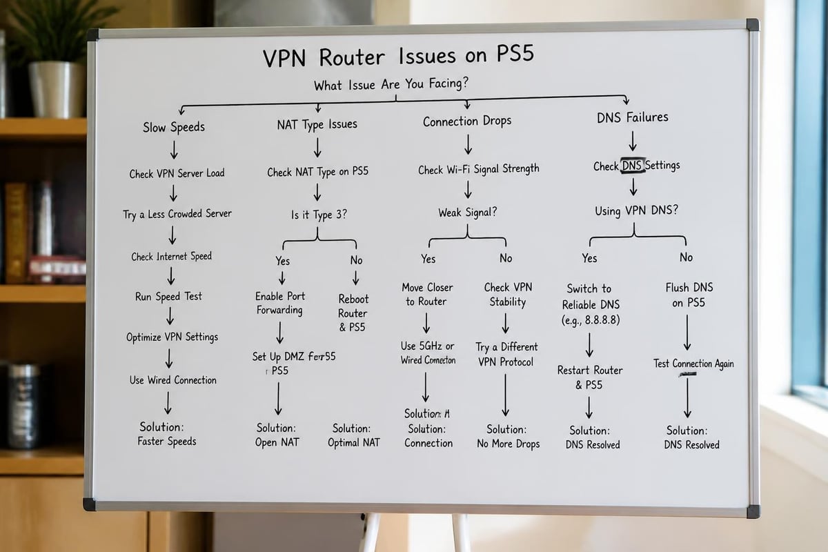 VPN router troubleshooting flowchart