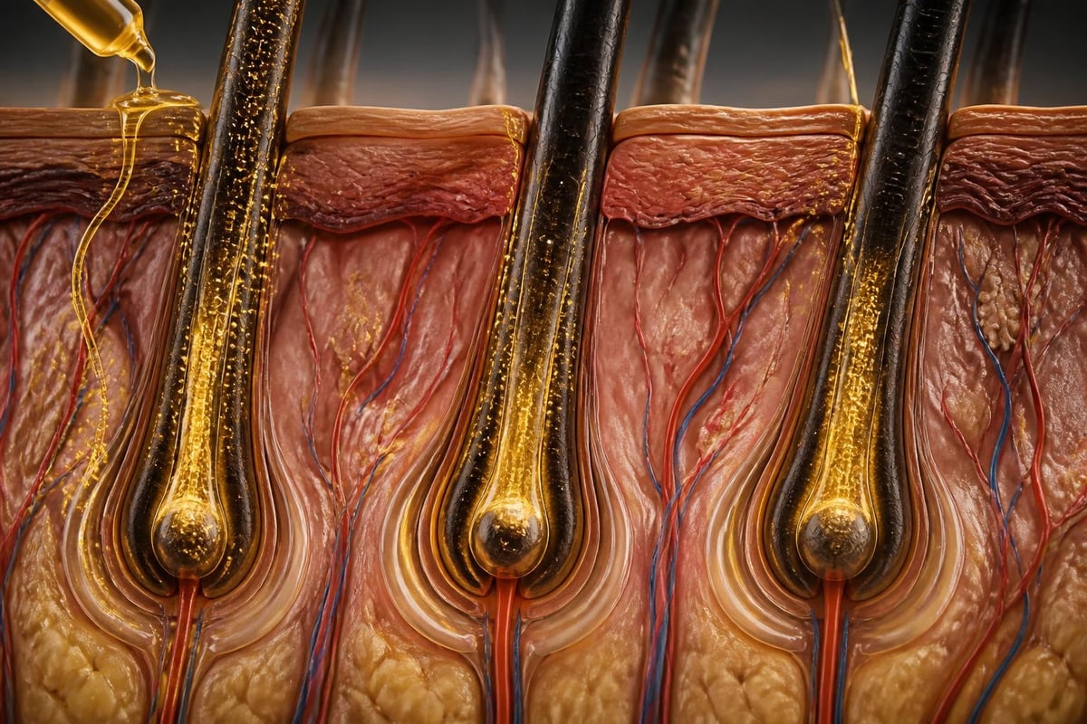 Hair follicle cross-section diagram