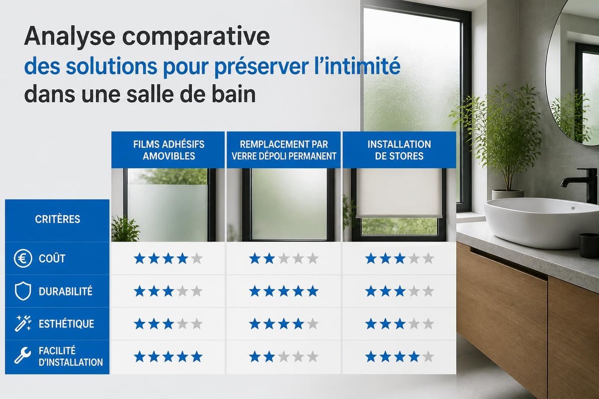 Comparaison solutions d'intimité salle de bain