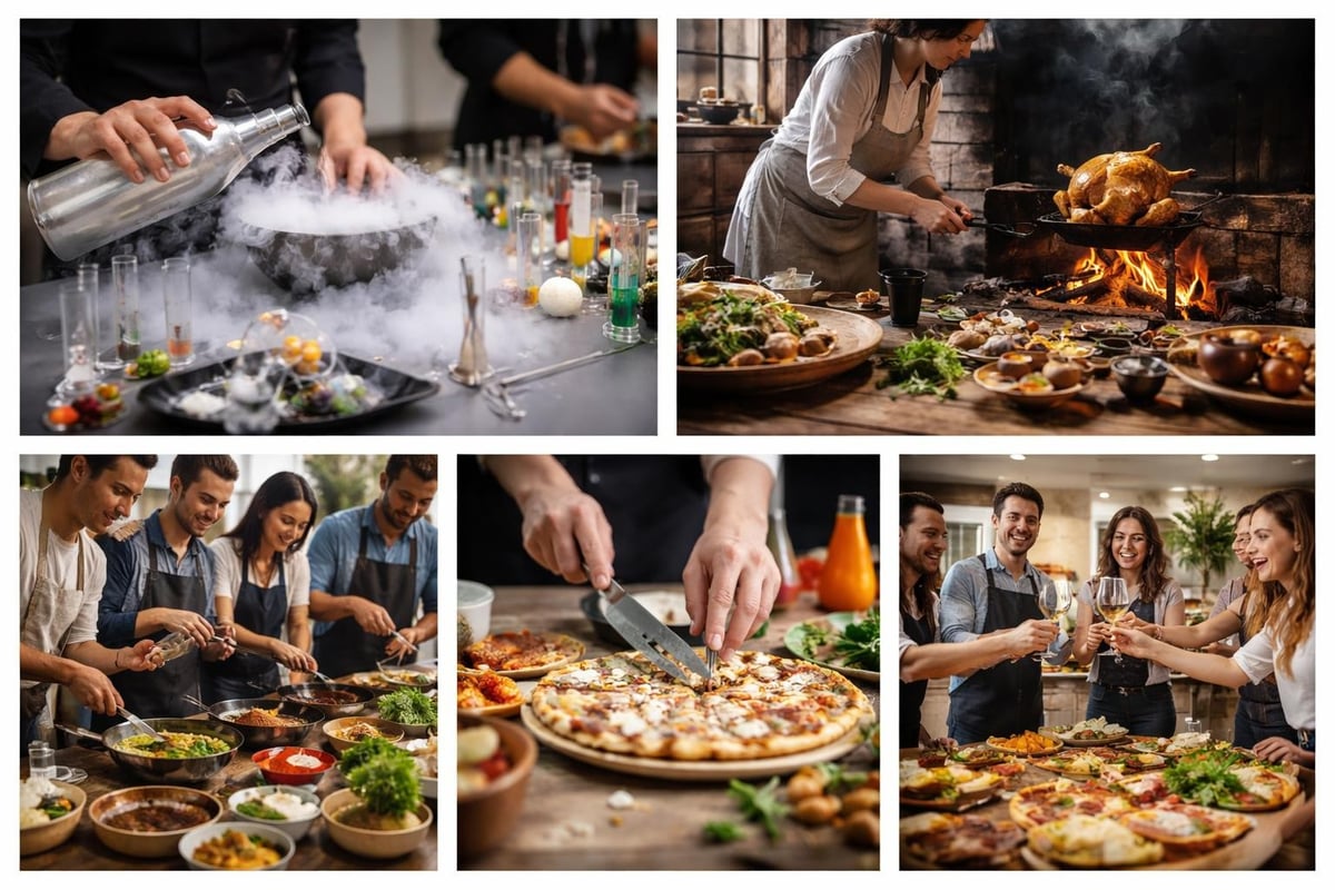 Verschiedene Arten von besonderen Kochkursen