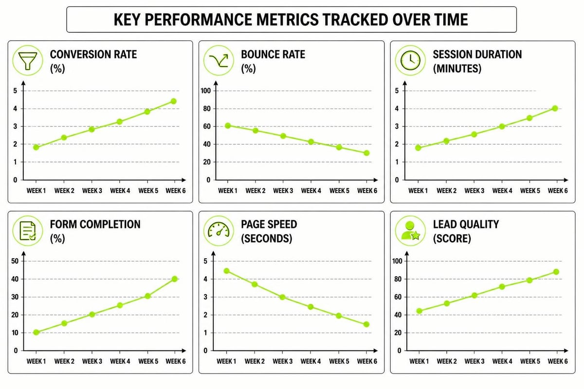 Website performance dashboard metrics