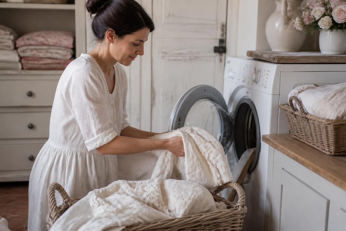 Shabby chic bedding care routine