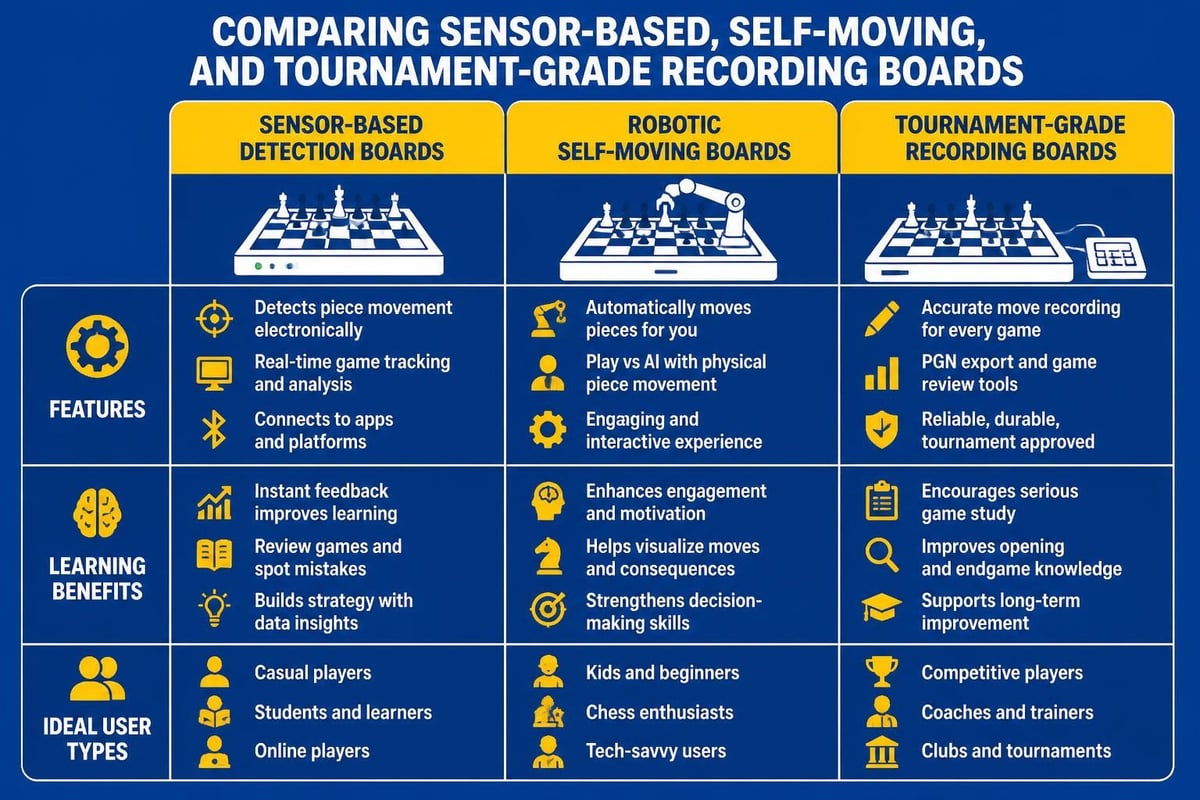 Chess board comparison categories
