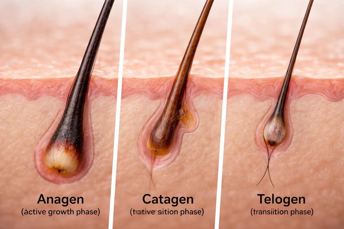 Facial hair follicle growth cycle