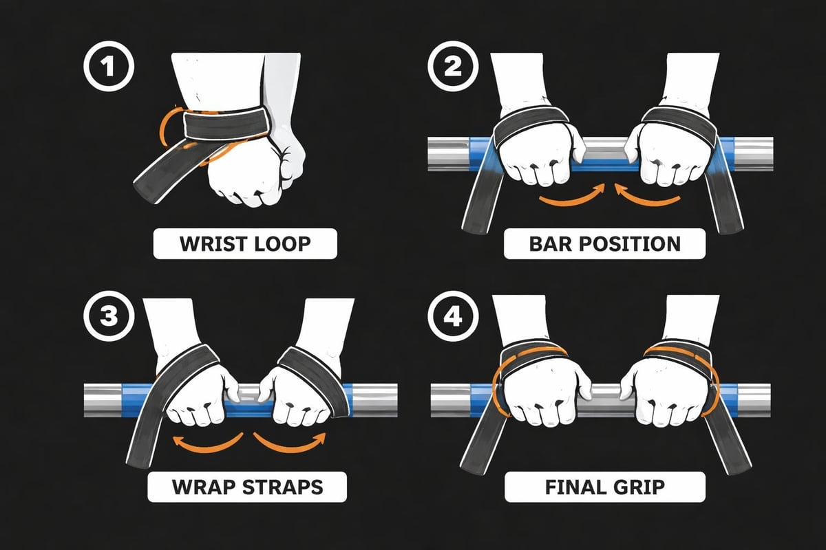 Lifting strap wrapping technique