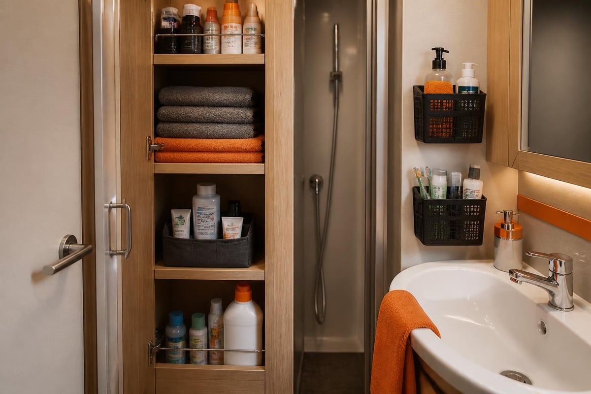 Compact bathroom organization