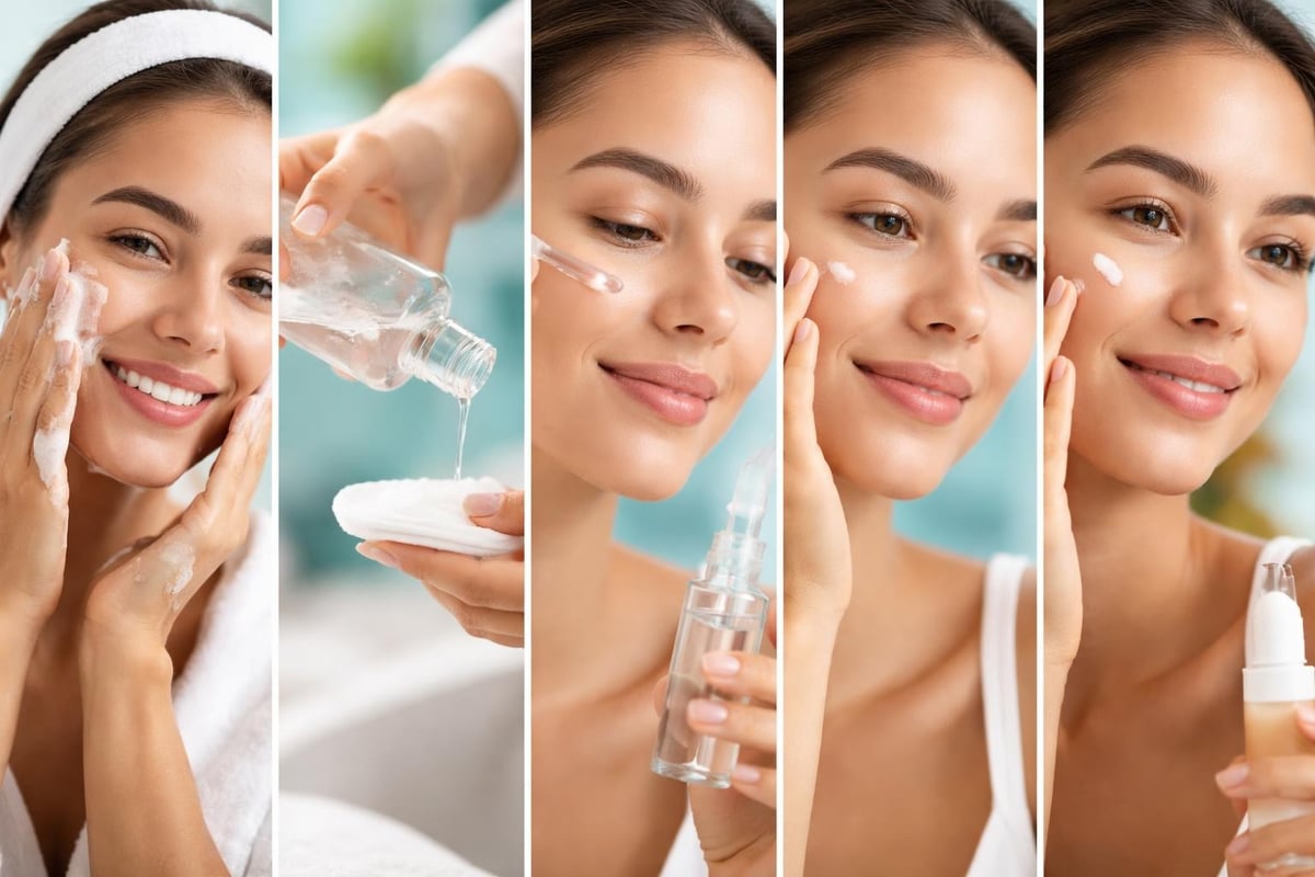 Skincare routine steps