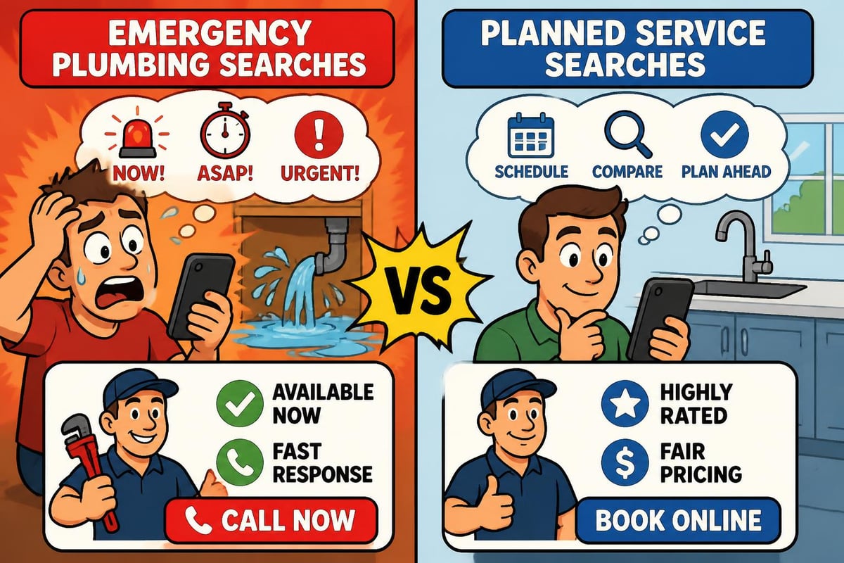 Emergency plumbing search behavior