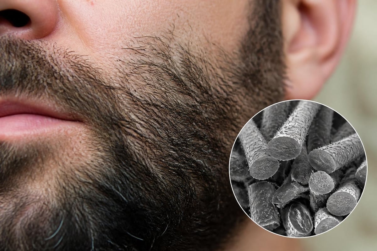 Coarse beard hair structure