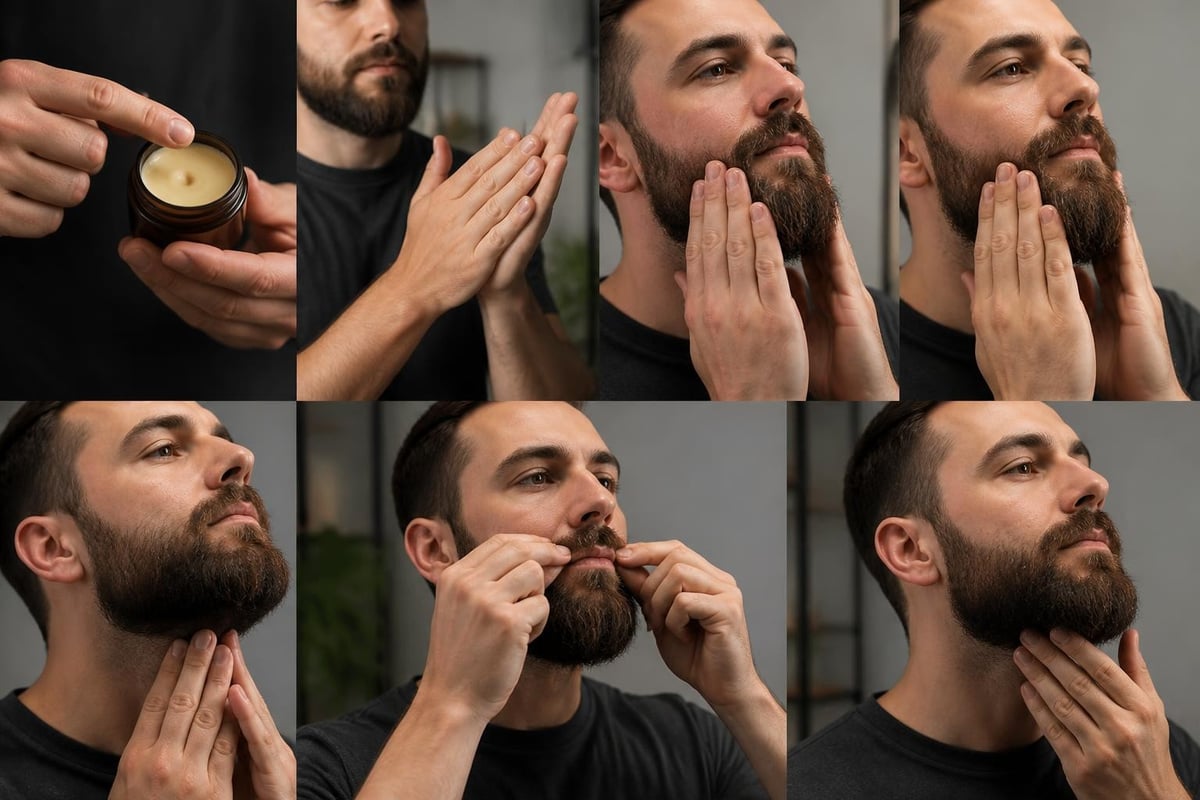Beard balm application technique