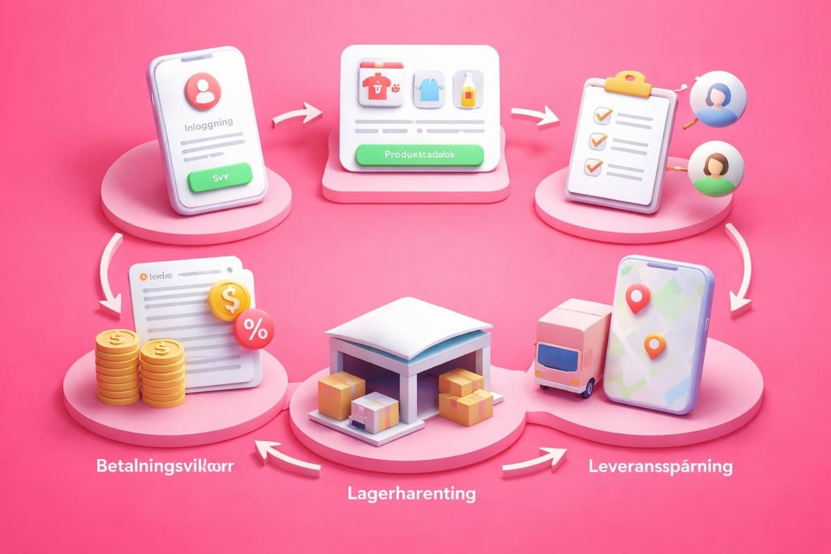 Shopify B2B arbetsflöde från order till leverans