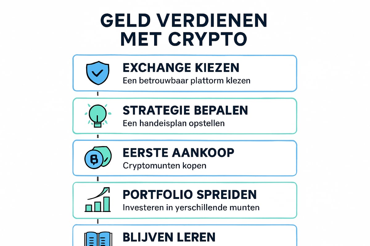 Stapsgewijs beginnen met geld verdienen met crypto