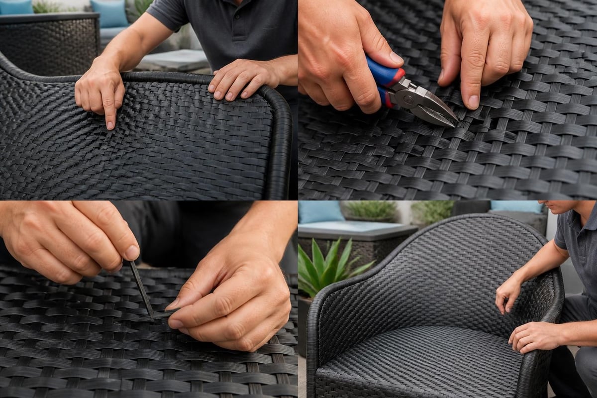 Rattan furniture restoration process