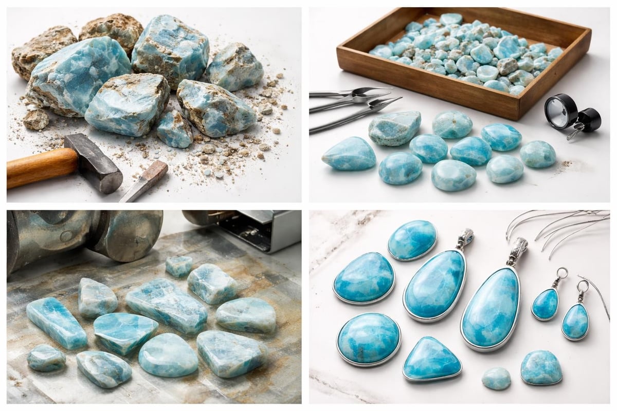 Larimar processing stages