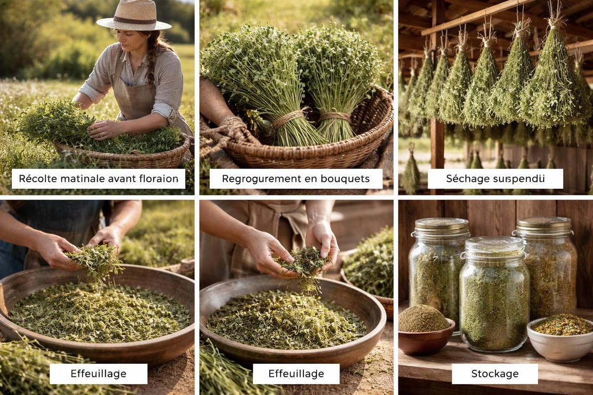 Processus de séchage du zaatar