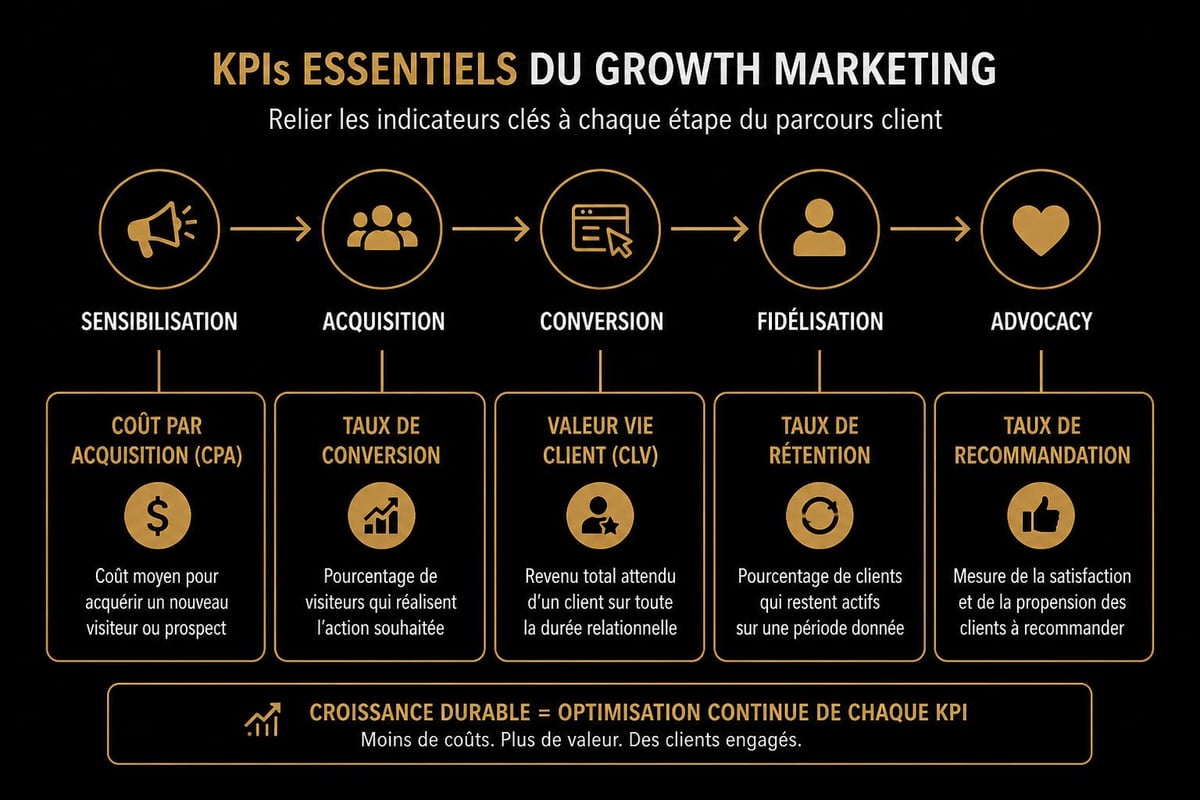 Growth marketing metrics dashboard