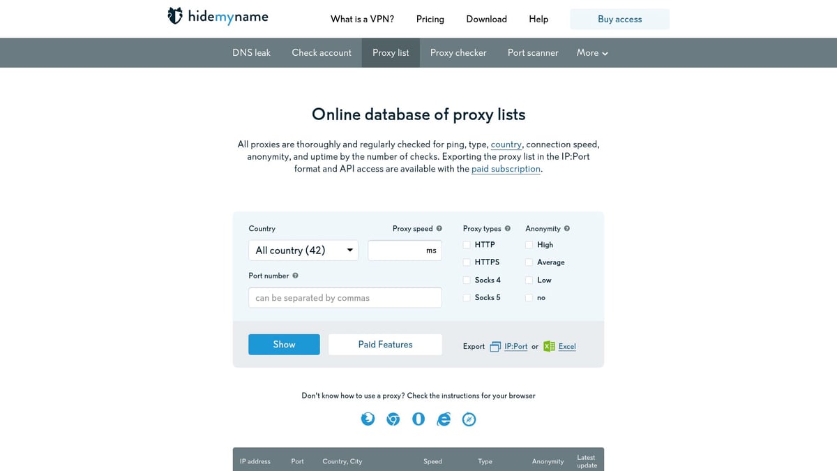 Top 10 Free HTTP Proxy List for Secure Browsing in 2025 - HideMy.name Free Proxy List