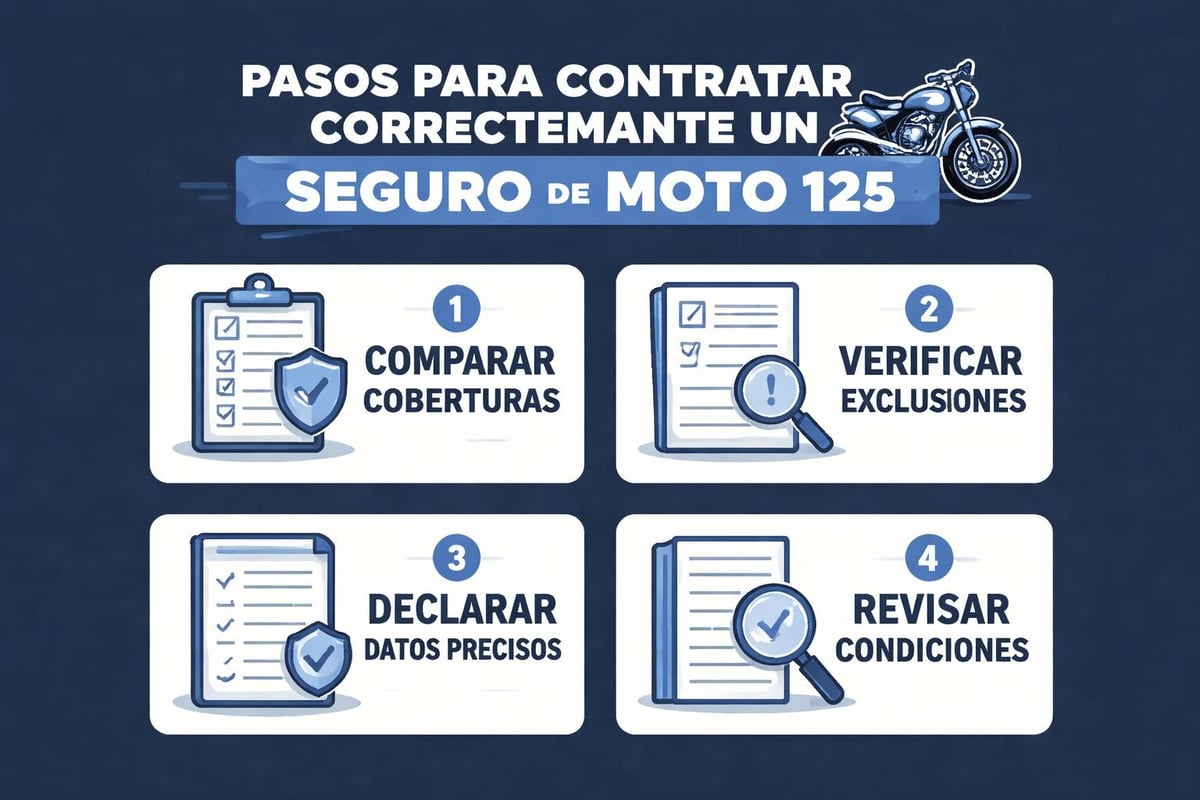 Seguros de Moto 125: Guía Completa para 2026 4 Proceso contratación seguro moto