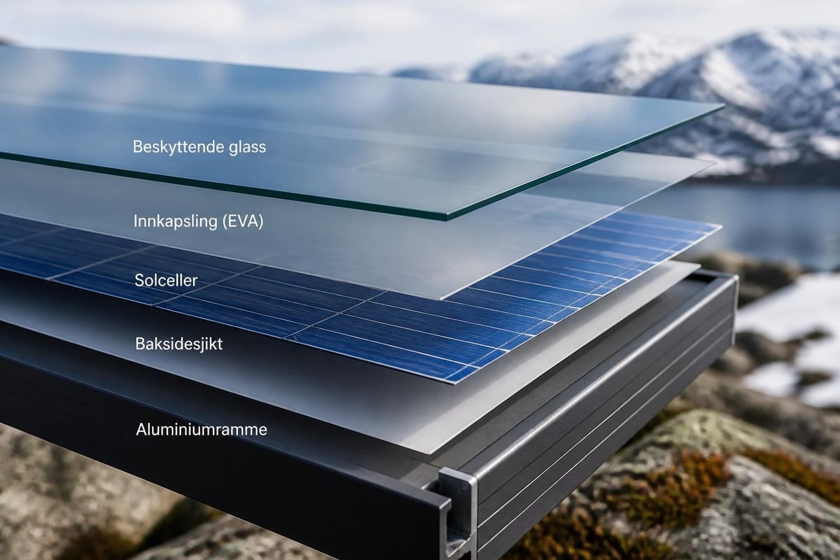 Solcellepanel konstruksjon