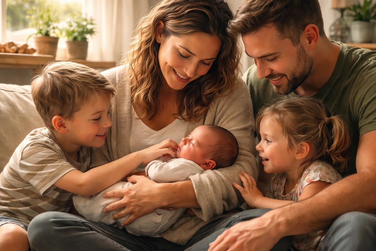Authentic family connection during newborn photography