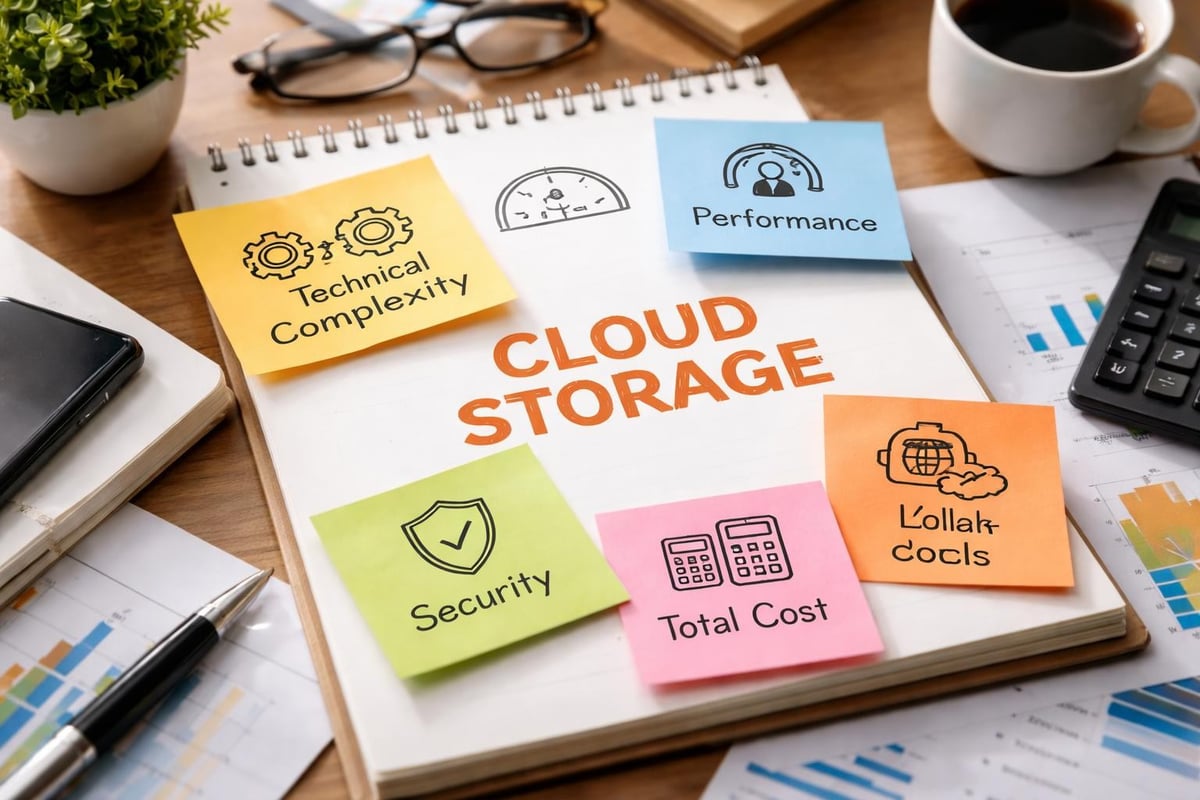 Factors businesses evaluate when choosing cloud storage