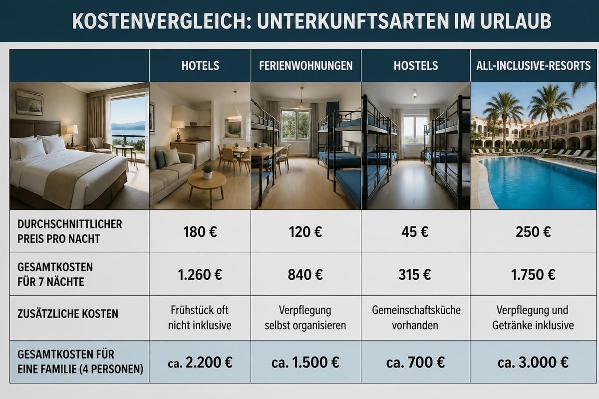 Unterkunftsoptionen Vergleich