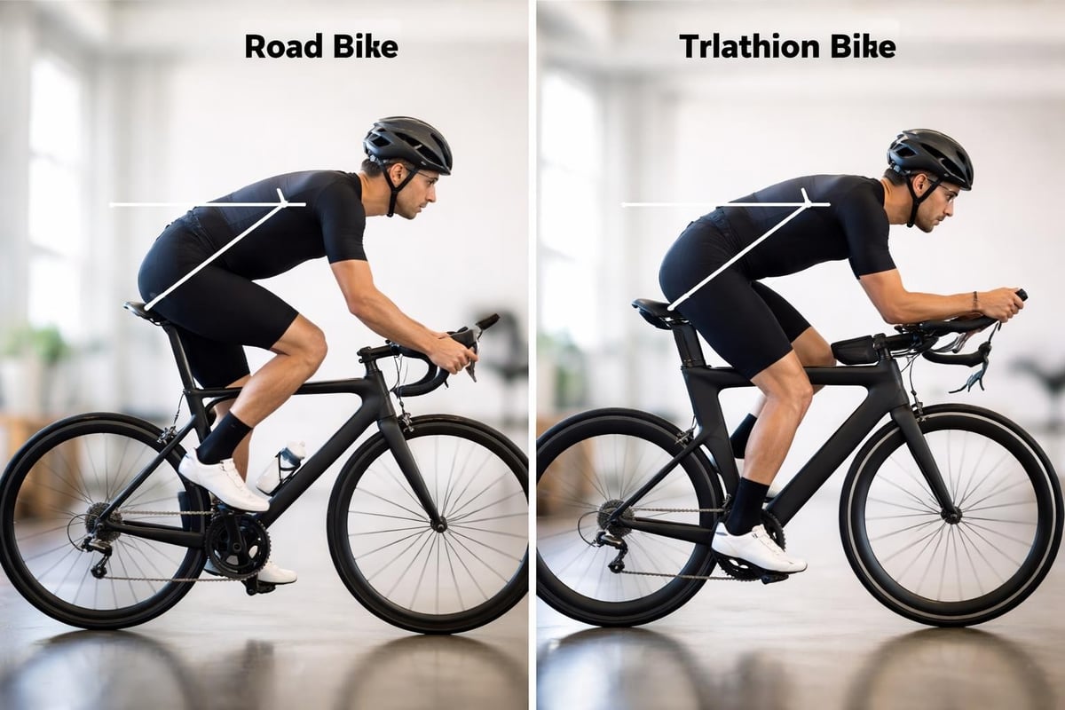 Road bike versus triathlon bike positioning