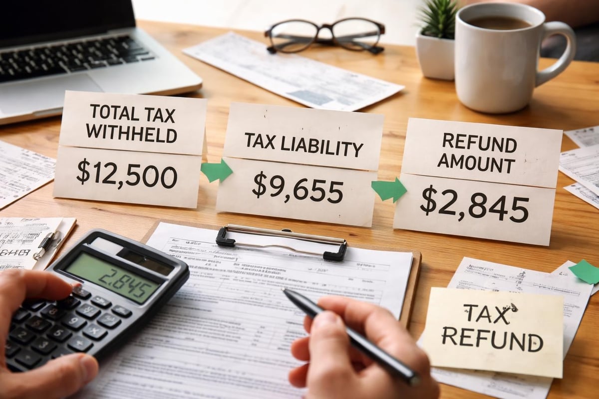Tax refund calculation process
