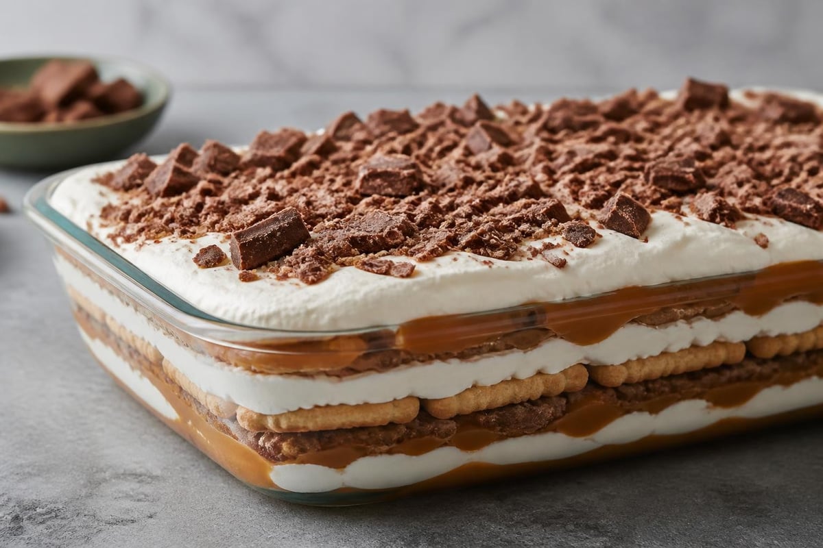 South African peppermint crisp tart layers