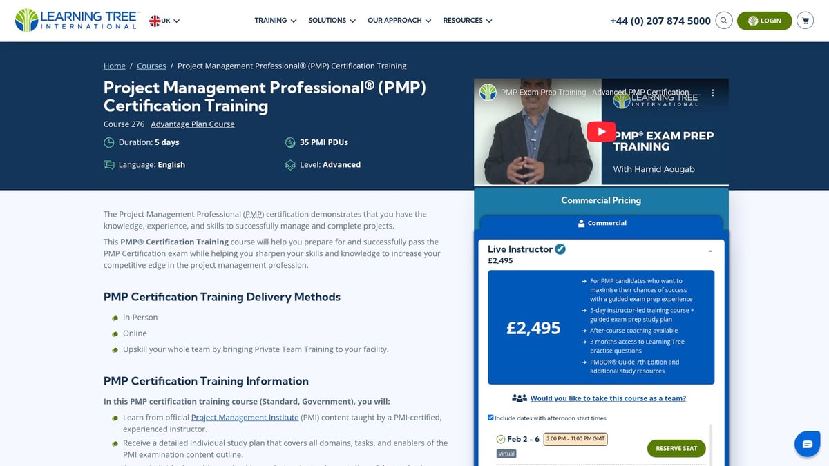 7 Top Management In IT Courses To Boost Your Career 2026 - Project Management Professional (PMP) Certification Training – Learning Tree
