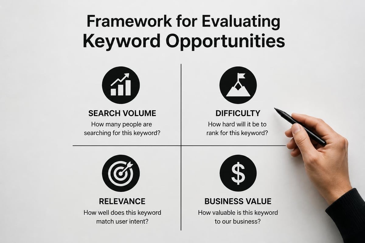 Keyword prioritization matrix