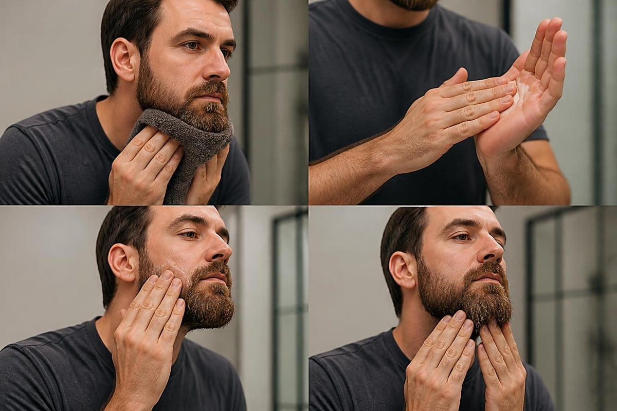 Proper beard balm application technique
