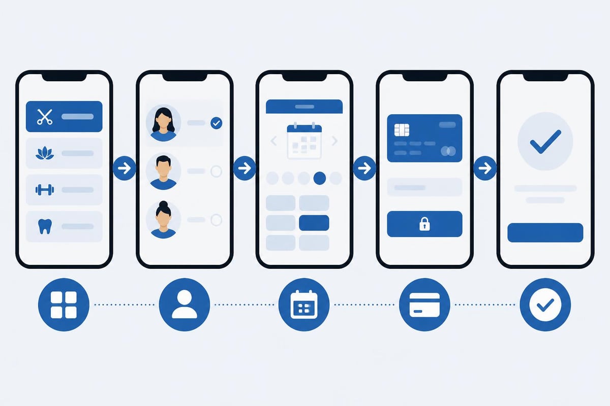 Mobile salon booking user journey