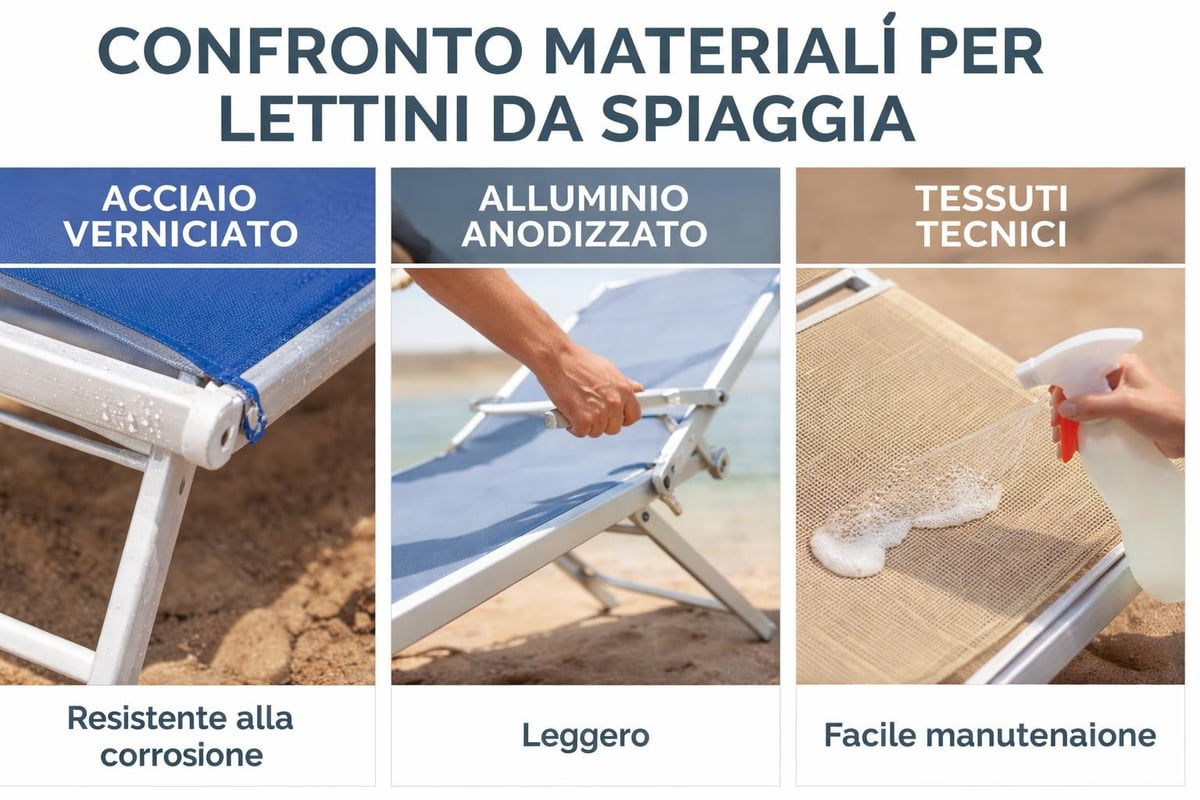 Confronto materiali lettini da spiaggia