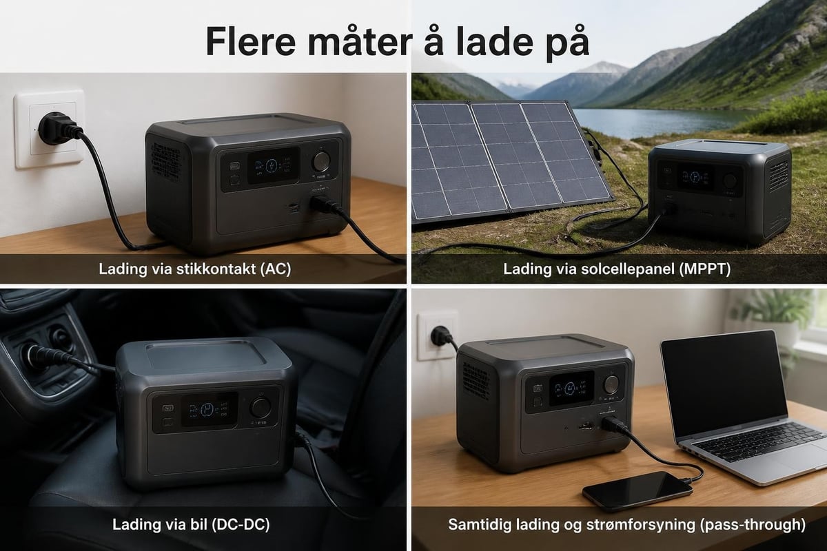 Lademuligheter for strømstasjoner