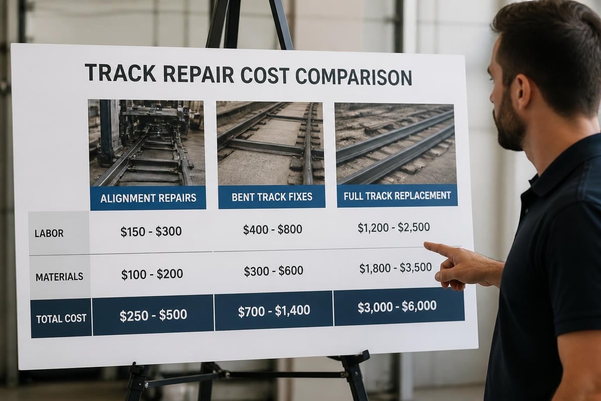 Garage door track repair pricing factors