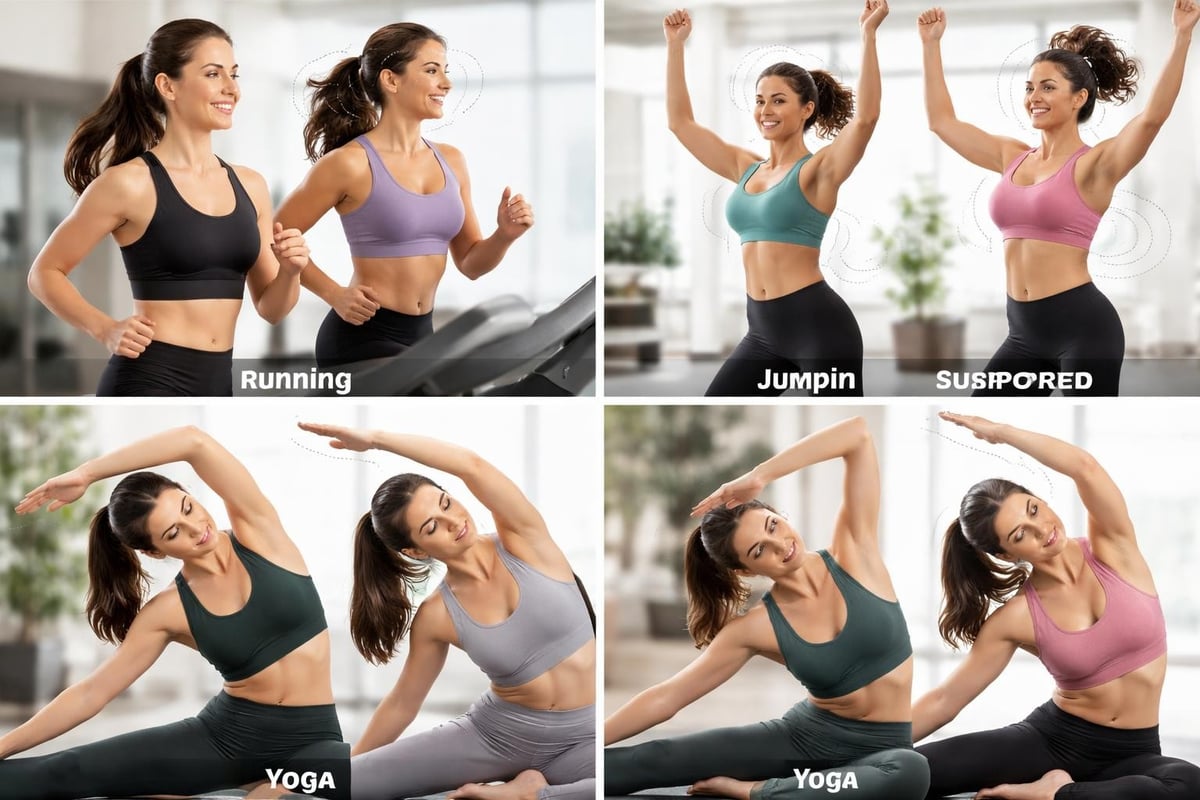 Breast movement patterns during exercise