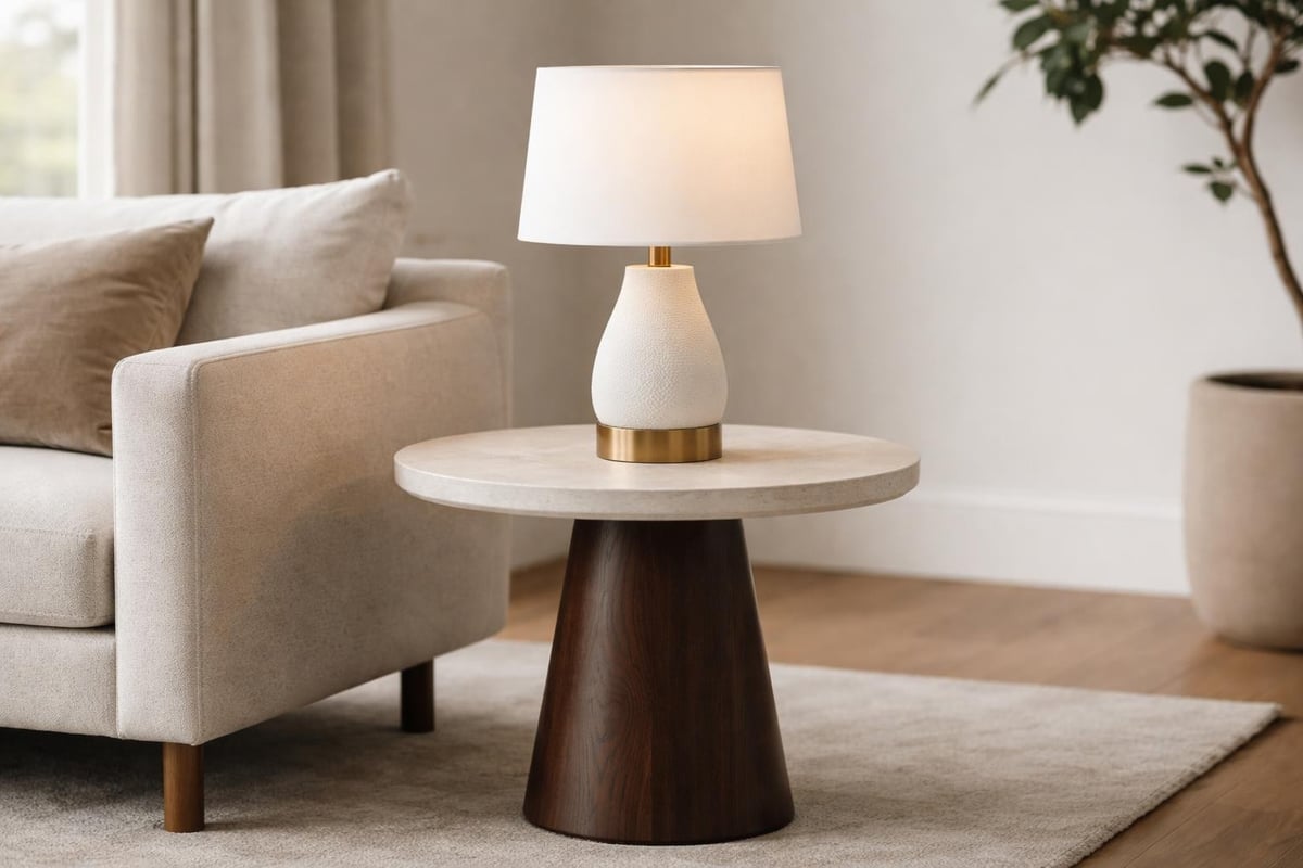 Contemporary lamp table proportions