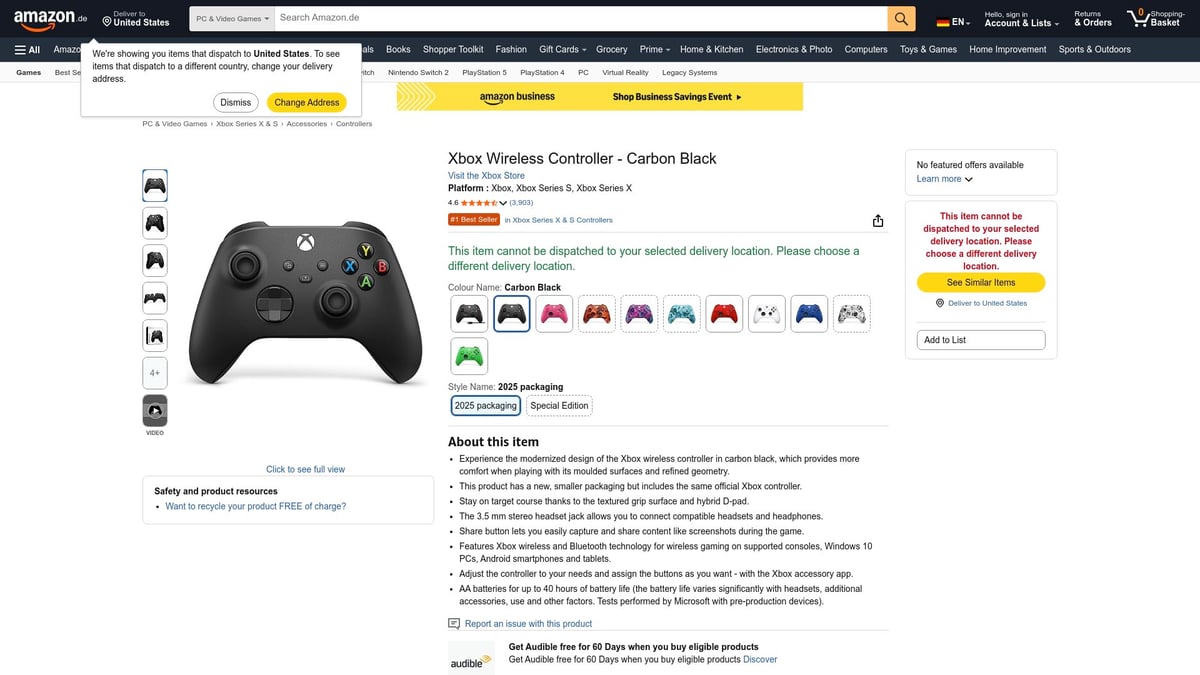 Top 8 Amazon Black Friday Sales 2026, Die Du Nicht Verpassen Solltest - 6. Microsoft Xbox Wireless Controller – Gaming in neuen Farben