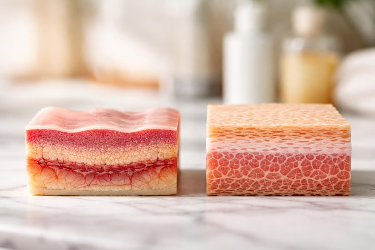 Lip skin structure comparison