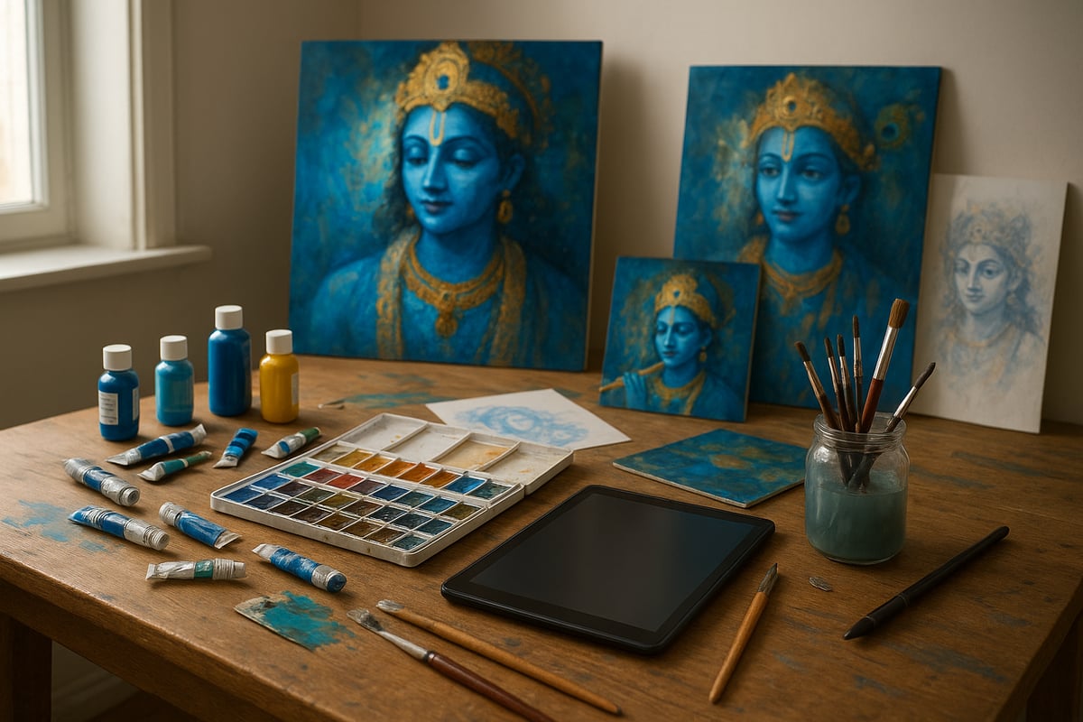 Materials, Techniques & Tips for Painting Lord Krishna
