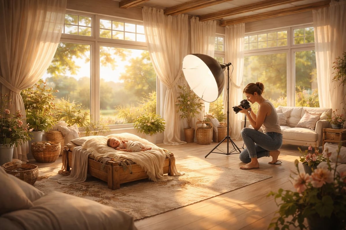 Summer natural light for newborn photography