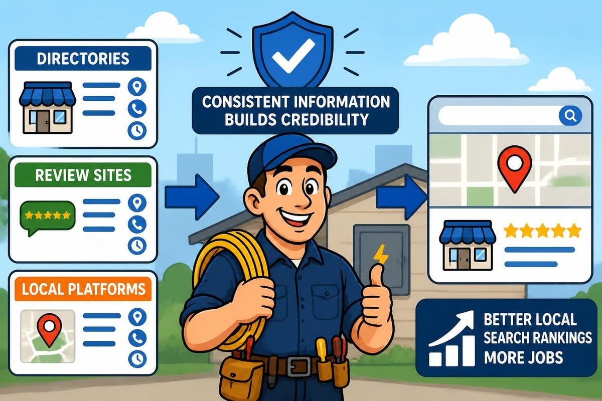 Local citation network for electrical contractors