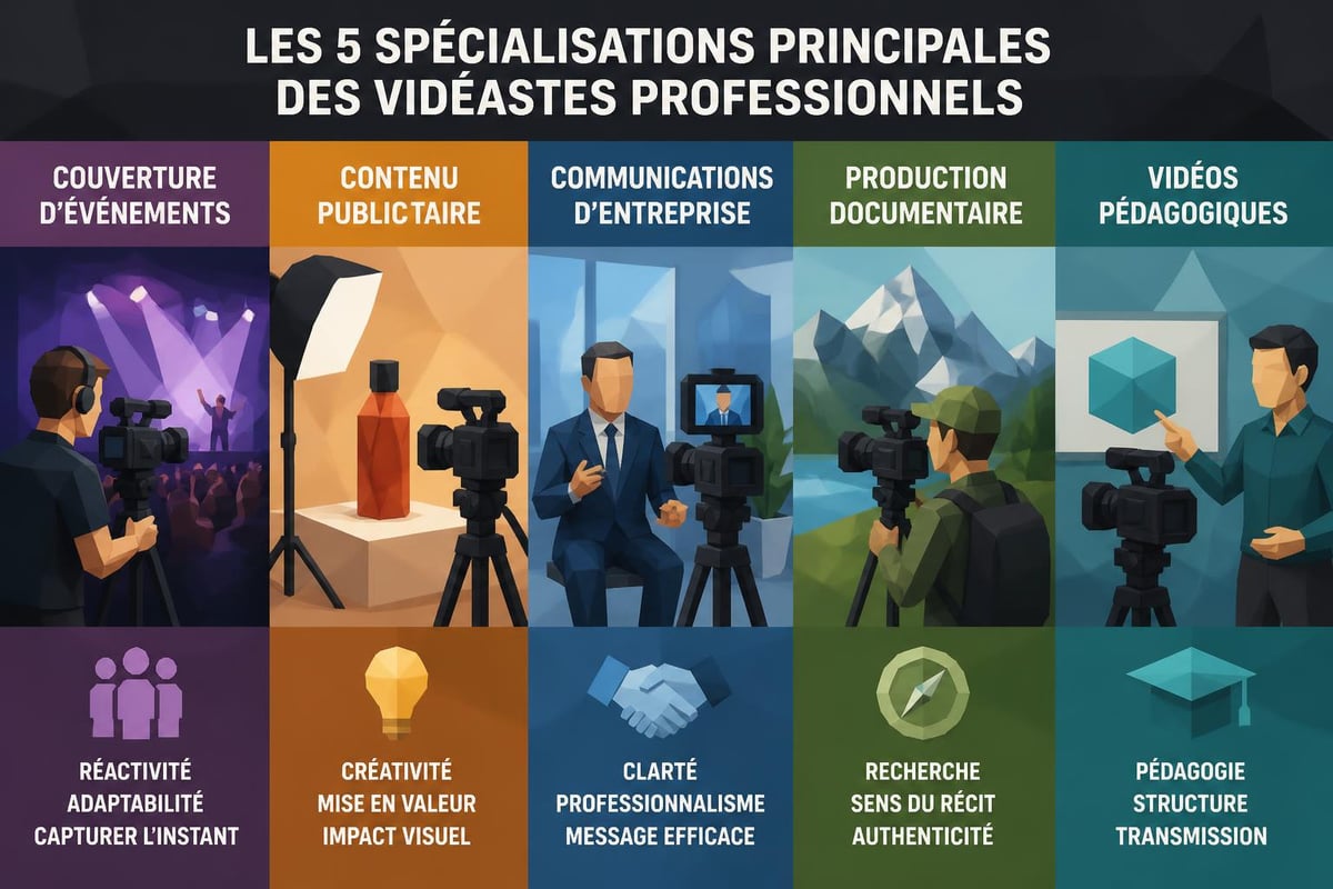 Spécialisations du vidéaste professionnel